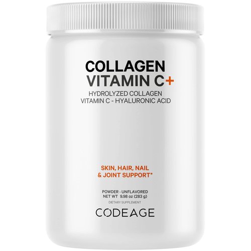Codeage Collagen Peptides Powder + Vitamin C, Digestive Enzymes, Hyaluronic Acid, Amino Acids - H...