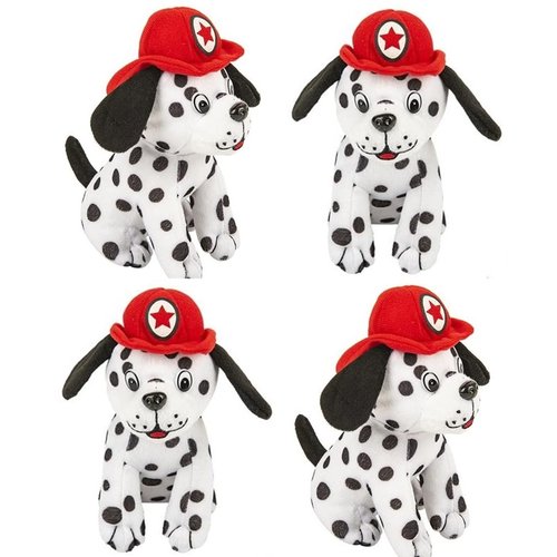 HAPPY DEALS ~ Plush Dalmation Firefighter Dogs with Fire Hat | 12 Pc | 7 Inch Stuffed Animals