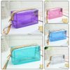 Meetory 5 Pack Waterproof Cosmetic Bag Portable Translucent Makeup Bag Zippered Travel Toiletry Pouch for Vacation, Bathroom, Organizing