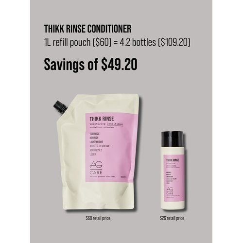 AG Care Thikk Rinse Volumizing Conditioner, 33.8 Fl Oz