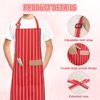 1950s Waiter Costume Kit, Soda Jerk Costume Kit Red and White Striped Apron with 2 Pockets, Soda Jerk Chef Hat Red Bow Ties Adjustable Kid Striped Apron for Kid Boy Girl Costume Cosplay Party