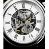 Stuhrling Original Men's Pocket Watch Stainless Steel Analog Skeleton Watch Hand Wind Mechanical Movement Stainless Steel Chain