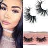 GOO GOO Mink Lashes, 18mm Natural False Eyelashes 3D Layered Effect Real Siberian Mink Fur Fake Eyelashes Hand Made Strips Eyelashes Reusable Make Up 1 Pair Natural Lashes