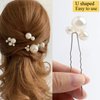 Sppry Wedding Pearl Hair Pins (12 PCS) - U Shaped Hair Accessories for Bridal Women (Silver)