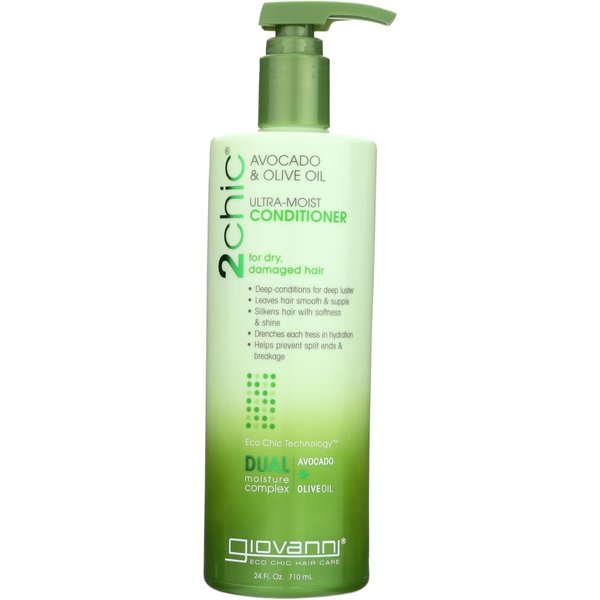 Giovanni Cosmetics 2chic Ultra Moist Avocado and Olive Oil Conditioner, 24 oz