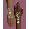xo, Fetti Groovy Disco Glow in Dark + Foil Temporary Tattoos - 82 pc | Flower Power Birthday Party Supplies, Rave Bachelorette Party Favors, Smiley Decorations, Y2K, Rainbow Arts and Crafts