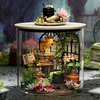 Roroom DIY Miniature and Furniture Dollhouse Kit,Mini 3D Wooden Doll House Craft Model with Dust Proof Cover and LED,Creative Room Idea for Valentine's Day Birthday Gift(Magic Garden)
