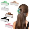 Framendino, 6 Pack Sublimation Hair Claw Clip Blanks Non Slip Hair Clips for DIY Hair Clips Rectangle 6 Colors