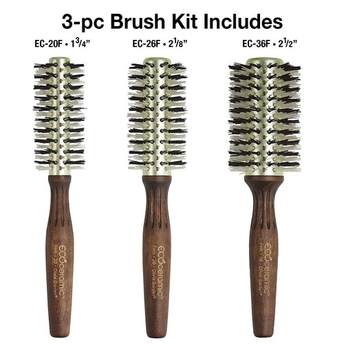 Olivia Garden Ecoceramic Firm Bristles Round Thermal Hair Brush (Kit)