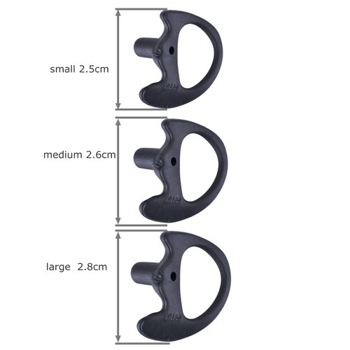 KS K-STORM Two Way Radio Ear Mold Replacement Soft Silicone Ear Insert for Acoustic Coil Tube Earpiece (Black, 5 Pair Small)
