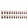 MISUD Press on Nails Long Coffin Fake Nails Glossy Glue on Nails Black Ombre Acrylic Nails Ballerina Goth Gradient Artificial Nails Rhinestone Stick on False Nails with Design 24 pcs
