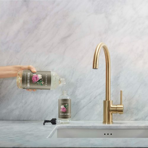 Caldrea Hand Wash Soap, Aloe Vera Gel, Olive Oil and Essential Oils to Cleanse and Condition, Rosewater Driftwood Scent, 10.8 oz (Packaging May Vary)