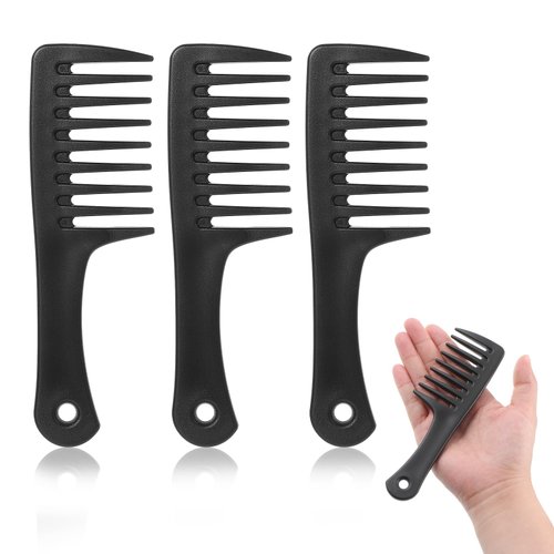 Andibro 3Pcs Mini Hair Combs, Small Wide Tooth Comb Black Detangling Combs Portable Travel Shower Comb Anti-static Wet Brush Detangling Comb For Wet Dry Long Short Thick Curly Hair Reduce Hair Loss