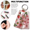 OLYCRAFT 2pcs Lipstick Holder Keychain Strawberry Lip Balm Holder Pink Rubber Lipstick Keychains Portable Lipstick Holder Bags Leaf Flower Lipstick Sleeve Travel Key Ring Holder for Lipstick Chapstick