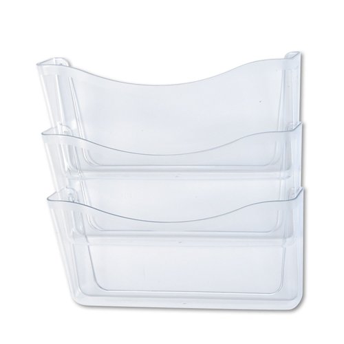 Rubbermaid Unbreakable Expandable Three-Pocket Wall File Set, Clear (65976)