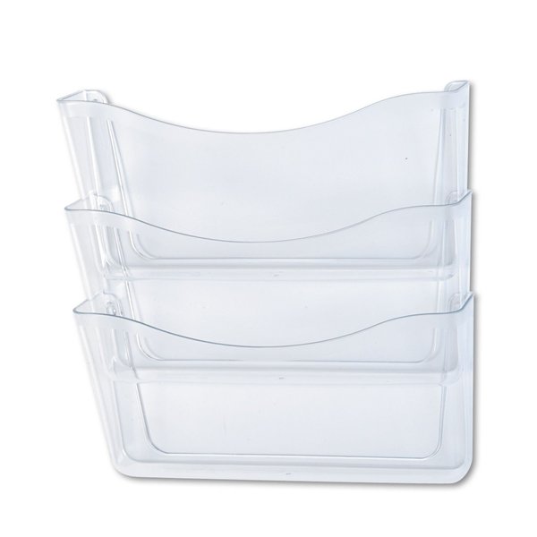 Rubbermaid Unbreakable Expandable Three-Pocket Wall File Set, Clear (65976)