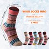 Nimalpal 5 Pairs Wool Socks - Wool Socks for Women Men Boot Socks Soft Crew Socks Winter Hiking Socks Cozy Socks Warm Socks