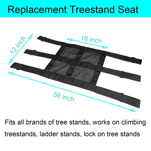 newganbo Replacement Treestand Seat Universal Tree Stand Seat Saddle Hunting Accessories 16"X12" Breathable Mesh Climbing Treestands Seats with Adjustable Strap