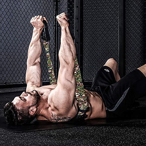 INNSTAR Adjustable Bench Press Device,Push up Resistance Bands for Home Gym Exercise,Fitness Workout,Travel Training (Camo Army green-120LB)