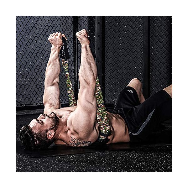 INNSTAR Adjustable Bench Press Device,Push up Resistance Bands for Home Gym Exercise,Fitness Workout,Travel Training (Camo Army green-120LB)