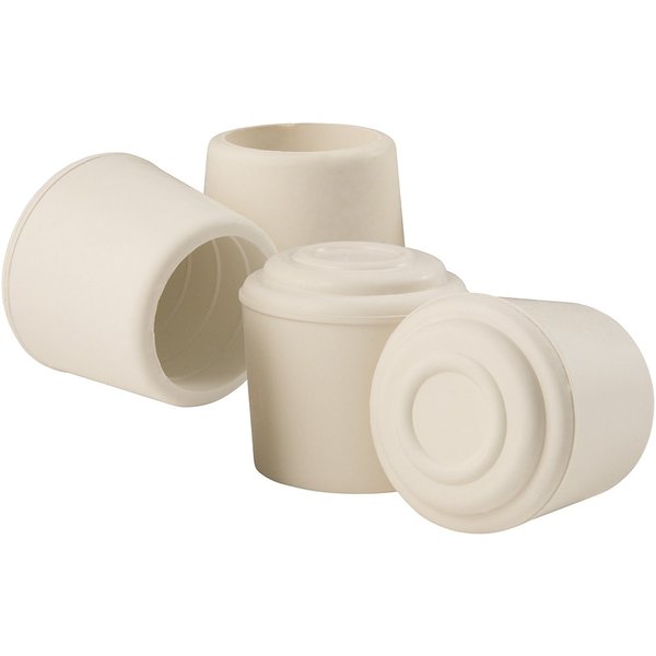 Softtouch 7/8 Inch Rubber Folding Metal Chair Leg Cap Replacement White, 4 Pieces