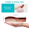 Double Tooth Hair Comb, Handcrafted Premium Acetate Wide & Fine Tooth Comb-Dual-Action, Anti-Static, Hand-Polished Detangler for All Hair Types, Gentle on Scalp, Anti-Breakage comb 7.64inch