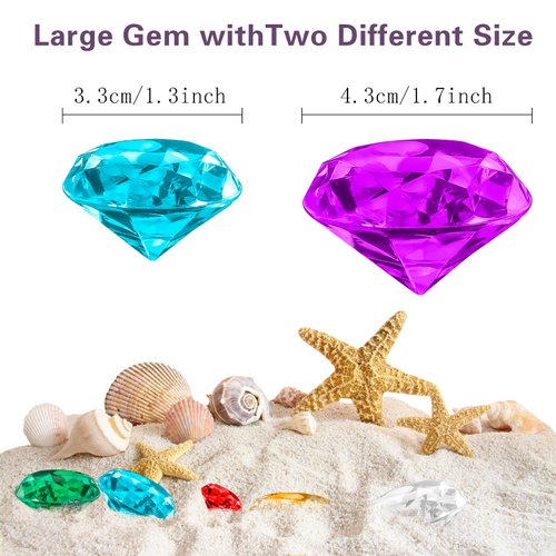 15 PCS Diving Gems Pool Toys, Colorful Big Diamond Pool Diving Toy for Kids Ages 4-8 8-12, Sinking Swimming Pool Toys, Underwater Swimming Toys Water Games Gifts for Kids Summer Pool Party Favors
