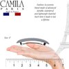 Camila Paris CP3439 French Hair Barrette Clip for Girls, Rubberized Automatic Clasp Strong Hold Grip Hair Clips for Women, No Slip and Durable Styling Girls Hair Accessories, Made in France (Gray)