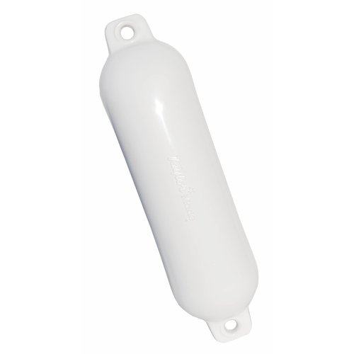 Taylor Made Hull-Gard Inflatable Boat Fender, White (5.5" x 20"), Unique Oval Shape, Molded Football Needle Inflation Valve, Seamless Construction, Double Eyelets - 1022