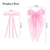 ANBALA Satin Ribbon Hair Accessories Set - 6 PCS Long Tailed Bowknot Hair Clips and Barrettes for Women and Girls (Pink, Hot Pink)