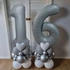40in Gray Number 9 Balloons Big Foil Mylar Party Balloons for Girls Boys 9th Birthday Party Decorations Supplies