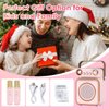 Qoosea Mini Karaoke Machine with 2 Wireless Microphones Portable Bluetooth Microphone with Speaker for Kids and Adults 5W Output Speaker with Light Birthday Gifts for Girls Ages 4~12+ Years Old (Pink)