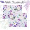 2 Pack Toddler Pillowcase, Jersey Cotton Travel Pillow Case Cover 14x20 Inches, Ultra Soft Baby Kids Pillowcase Fit Pillow 14"x19" or 13"x 18", Small Pillow Cases for Girls Boys, Purple Floral