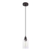 Gruenlich Pendant Light, Hanging Ceiling Light Fixture for Kitchen and Dining Room, E26 Medium Base, Metal Construction with Clear Glass, Bulb not Included, 1-Pack Bronze