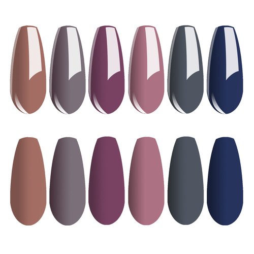 Vishine Fall-Winter Gel Nail Polish Set - 6 Colors Grey Purple Gel Polish Kit Nail Gel Polish Set, Soak Off UV LED Nail Gel Required, 8ml Each Bottle Gel Nail Art