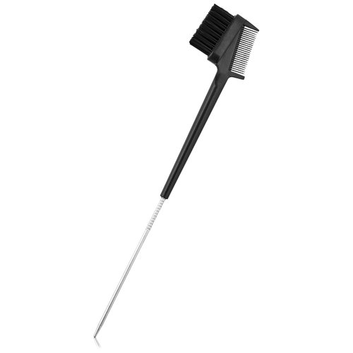 Dosso Beauty 3-in-1 Edge Styling Brush, Black Colour, Baby Soft Bristles, Pointed Metal End-Designed For Partin and Sculpting, Detangles Edges, Organic, Lightweight, Travel Friendly, 9 x 0.5 x 2 inch