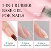 VENALISA 3 in 1 Rubber Base Gel For Nails, 6 Colors Jelly Gel Nail Polish Set Nude Pink Neutral Transparent Milky White Sheer Pink Gel Polish Strengthener Kit