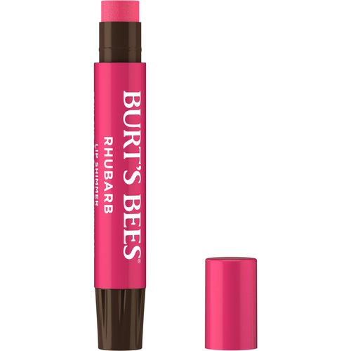 Burt's Bees Shimmer Lip Tint Stocking Stuffers Set, Tinted Lip Balm Stick, Moisturizing for All Day Hydration with Natural Glowy Pigmented Finish & Buildable Color, Rhubarb (4-Pack)