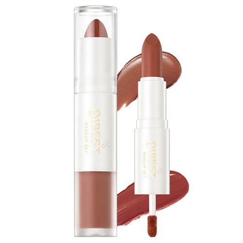 HWSHQY OO Dual Ended Lip Makeup,2-in-1 Matte Liquid Lipstick Lip Gloss,Long Lasting Smudge Proof Lip Stain,Silky Smooth Lip Glosses,Creamy Velvet Lipcolor Lip Makeup,04