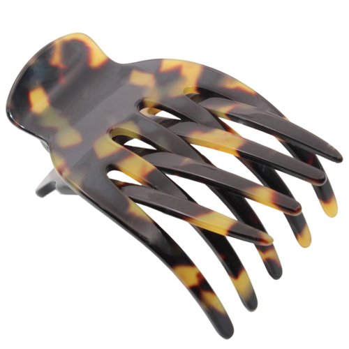 French Amie Bear Paw Small 2 ¾” Tokyo Celluloid Handmade Salon Hinge Side Slide Yoga Jaw Hair Claw Clip