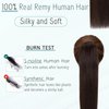 S-noilite Claw Clip Ponytail Extension Human Hair #2 Dark Brown Real Remy Human Hair Ponytail Extension 16inch Long Straight Hair Pony Tails Hair Extensions For Women 105Grams
