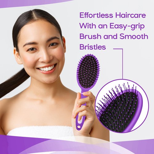 Herstyler Curly Hair Detangler Brush - Tangle Free Hair Brush For Women - Detangler Brush For Thick Hair - Hair Brush Detangler- No Tangle Hair Brush For Women - Purple