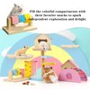 Zhouocea Hamster Chew Toys，1 Pack Hamster Enrichment Toys Cute Hamster Grinding Teeth Toys Colorful Wooden Block Hamster Toys for Small Animals Indoor
