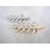 Generic Gold or silver leaf shaped crystal hair barrette clip bridal clip bridal (Primary color: Silver), 1 Count (Pack of 1)