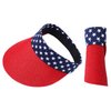boderier US Flag Straw Sun Visor Hats for Women Wide Brim UV Protection Summer Running Beach Travel Packable Straw Hat Visor Caps (Red-US Flag)