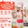 R HORSE Kid Apron and Chef Hat Set - 2Pcs Strawberry Adjustable Children Kitchen Apron, Dress up Role Play Chef Toy Cooking Baking Painting and Training Kits Kid Funny Cooking Birthday Gift for Girls