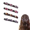 4 PCS Sparkling Crystal Stone Braided Hair Clips, Flower Chopped Hairpin Duckbill Clip with 3 Small Clips, Satin Fabric Hair Bands Multi Clip Hair Barrette with Rhinestones for Women Girls