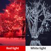 LAMPHOME 500 LED String Lights Outdoor, 16 Modes Plug in Twinkle Fairy Lights for Bedroom, 46ft 500LED Christmas Lights Cluster Lights Outdoor Waterproof Red&White Bulb