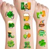 EGMBGM 49 PCS St. Patrick's Day Tattoos Stickers For Kids Women Men, 3D Green Shamrock Temporary Tattoos St Patricks Day Irish Party Favor, Saint Patricks Day Accessories Lucky Clover Tattoos Adults