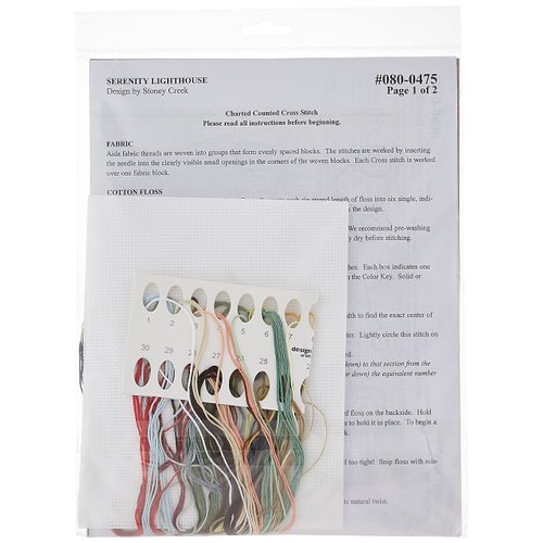 Janlynn Serenity Lighthouse Counted Cross Stitch Kit, Multi-Colored